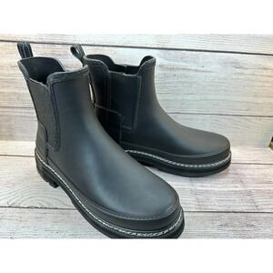 Hunter Chelsea Boots Womens Size 8 Black Refined Stitch Ankle **WORN ONCE**
